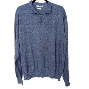 Peter Millar‎ Blue Textured Knit Linen Cotton Pullover Sweater XL EUC